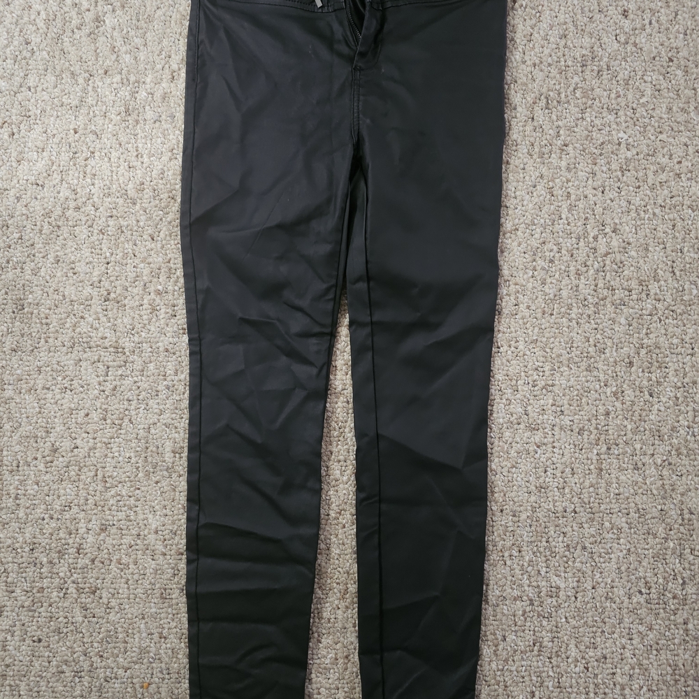 Black Faux Leather Skinny Pants